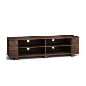 Wooden TV Stand with 8 Open Shelves for TVs up to 65 Inch Flat Screen