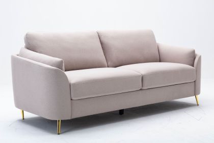 Contemporary 1pc Sofa Beige Color with Gold Metal Legs Plywood Pocket Springs and Foam Casual Living Room Furniture