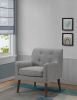 Ryder 25" Mid Century Modern Steel Gray Woven Fabric Tufted Armchair