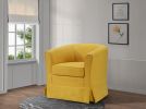 Tucker 28" Yellow Woven Fabric Swivel Barrel Chair