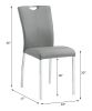 ACME Pagan Side Chair (Set-2) in Gray PU & Chrome Finish DN00741