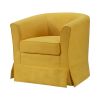 Tucker 28" Yellow Woven Fabric Swivel Barrel Chair