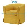 Tucker 28" Yellow Woven Fabric Swivel Barrel Chair