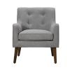 Ryder 25" Mid Century Modern Steel Gray Woven Fabric Tufted Armchair