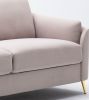 Contemporary 1pc Sofa Beige Color with Gold Metal Legs Plywood Pocket Springs and Foam Casual Living Room Furniture