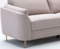 Contemporary 1pc Sofa Beige Color with Gold Metal Legs Plywood Pocket Springs and Foam Casual Living Room Furniture