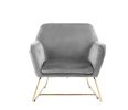 Keira 29.5" Gray Velvet Accent Chair with Metal Base