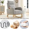 [Video] Welike 27.6"W Modern Accent High Backrest Living Room Lounge Arm Rocking Chair, Two Side Pocket(W83453336)