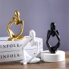 3pcs Abstract Villain Decorative Ornaments; Handmade Resin Handicrafts; Thinker Resin Statue Set