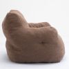 Soft Tufted Foam Bean Bag Chair With Teddy Fabric Coffee Brown