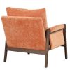 Mid-Century Modern Velvet Accent Chair,Leisure Chair with Solid Wood and Thick Seat Cushion for Living Room,Bedroom,Studio,Orange