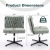 Armless Office Desk Chair No Wheels, GREEN