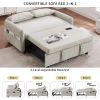 55.1" Pull Out Sleep Sofa Bed Loveseats Sofa Couch with Adjsutable Backrest, Storage Pockets, 2 Soft Pillows, USB Ports for Living Room, Bedroom, Apar