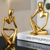 3pcs Abstract Villain Decorative Ornaments; Handmade Resin Handicrafts; Thinker Resin Statue Set