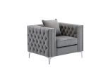 Lorreto 40" Gray Velvet Chair