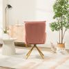 Pink Velvet Contemporary High-Back Upholstered Swivel Accent Chair