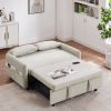 55.1" Pull Out Sleep Sofa Bed Loveseats Sofa Couch with Adjsutable Backrest, Storage Pockets, 2 Soft Pillows, USB Ports for Living Room, Bedroom, Apar