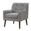 Ryder 25" Mid Century Modern Steel Gray Woven Fabric Tufted Armchair