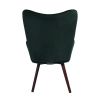 Modern Wingback Accent Armchair Living Room Tufted Velvet Upholstery, DARK GREEN