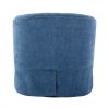 360-degree Swivel Accent Armchair Linen Blend Blue