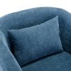 360-degree Swivel Accent Armchair Linen Blend Blue