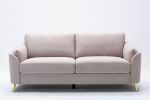 Contemporary 1pc Sofa Beige Color with Gold Metal Legs Plywood Pocket Springs and Foam Casual Living Room Furniture