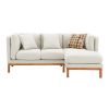 75*50" Modern Sectional Sofa,Rustic L-shaped Couch Set with 3 Free Pillows,4-seat Linen Fabric Indoor Furniture with Chaise Lounge for Living Room, Ap