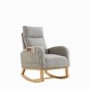 [Video] Welike 27.6"W Modern Accent High Backrest Living Room Lounge Arm Rocking Chair, Two Side Pocket(W83453336)