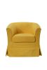 Tucker 28" Yellow Woven Fabric Swivel Barrel Chair