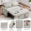 55.1" Pull Out Sleep Sofa Bed Loveseats Sofa Couch with Adjsutable Backrest, Storage Pockets, 2 Soft Pillows, USB Ports for Living Room, Bedroom, Apar