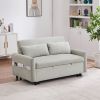 55.1" Pull Out Sleep Sofa Bed Loveseats Sofa Couch with Adjsutable Backrest, Storage Pockets, 2 Soft Pillows, USB Ports for Living Room, Bedroom, Apar