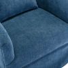 360-degree Swivel Accent Armchair Linen Blend Blue