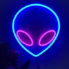 1pc Alien Shape LED Neon Sign, USB & Battery Powered Novelty Neon Mini Night Light, Novelty Wall Lamp With 1pc Hook For Bedroom Kids Room Party Home W