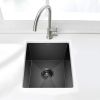 Gloss Black Ceramic Coating with NanoTek Undermount Kitchen Sink;  16 Gauge T-304 Stainless Steel Single Bowl Wet Bar or Prep Sink