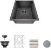 Gloss Black Ceramic Coating with NanoTek Undermount Kitchen Sink;  16 Gauge T-304 Stainless Steel Single Bowl Wet Bar or Prep Sink