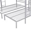 Full over Twin&Twin Size Bunk Metal Bed with Built-in Shelf