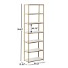 6-Shelf Metal Frame Bookcase