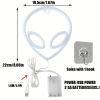 1pc Alien Shape LED Neon Sign, USB & Battery Powered Novelty Neon Mini Night Light, Novelty Wall Lamp With 1pc Hook For Bedroom Kids Room Party Home W