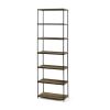 6-Shelf Metal Frame Bookcase