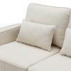 104" 4-Seater Modern Linen Fabric Sofa with Armrest Pockets and 4 Pillows,Minimalist Style Couch for Living Room, Apartment, Office,3 Colors