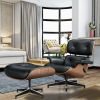 Living Room Lounge Chair Arm Chair Swivel Single Sofa Seat With Ottoman Genuine Leather Standard Version