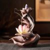 1pc Reversible Lotus Floral Aromatherapy Furnace Purple Sand Ornament