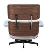 Large Version Genuine Leather Lounge Chair Club Seat Armchair Ottoman 8 Layer Plywood Frame Living Room Furniture