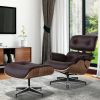 Living Room Lounge Chair Arm Chair Swivel Single Sofa Seat With Ottoman Genuine Leather Standard Version